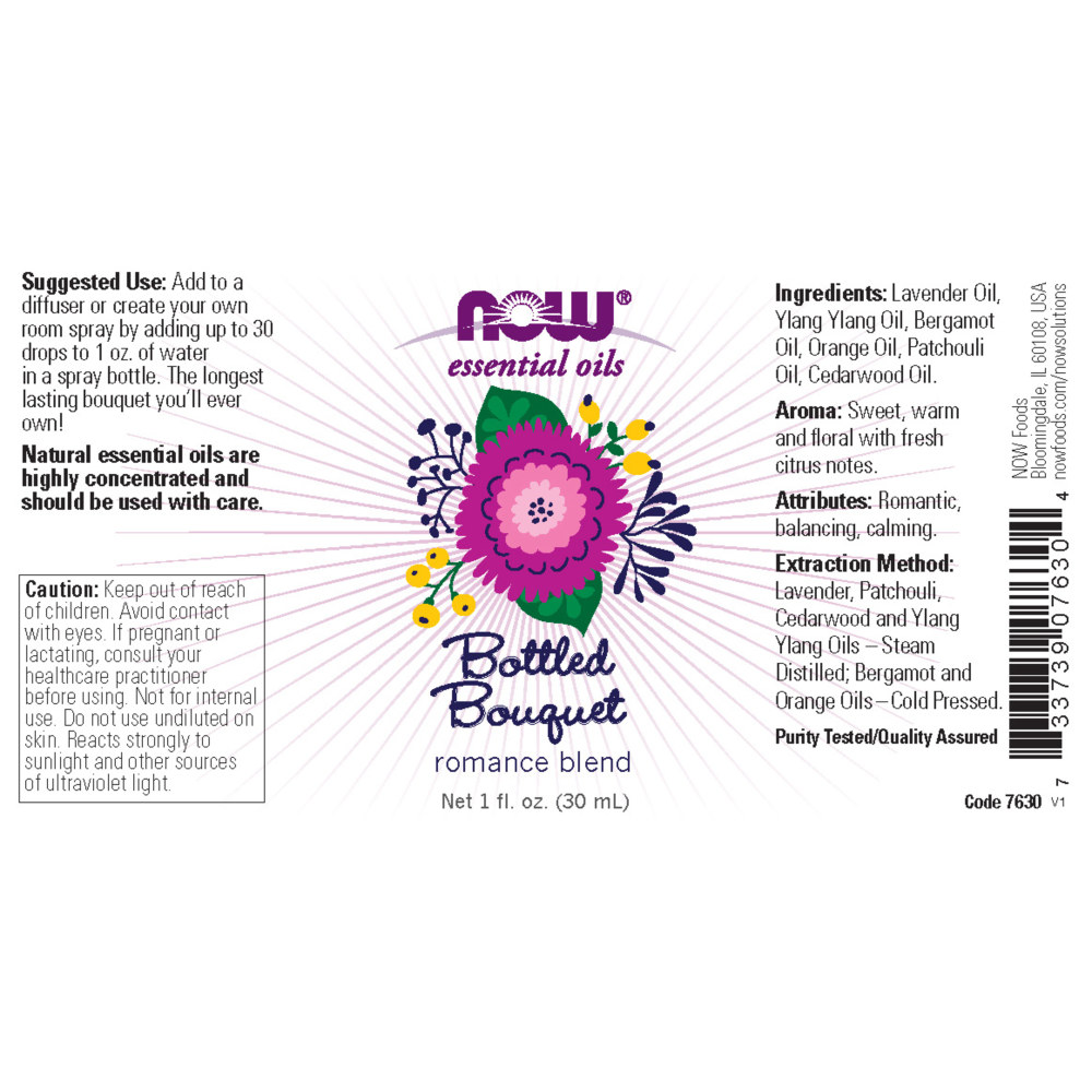 나우 Now, Bottled Bouquet 에센셜 오일 블렌드, 1 fl oz (30 ml)