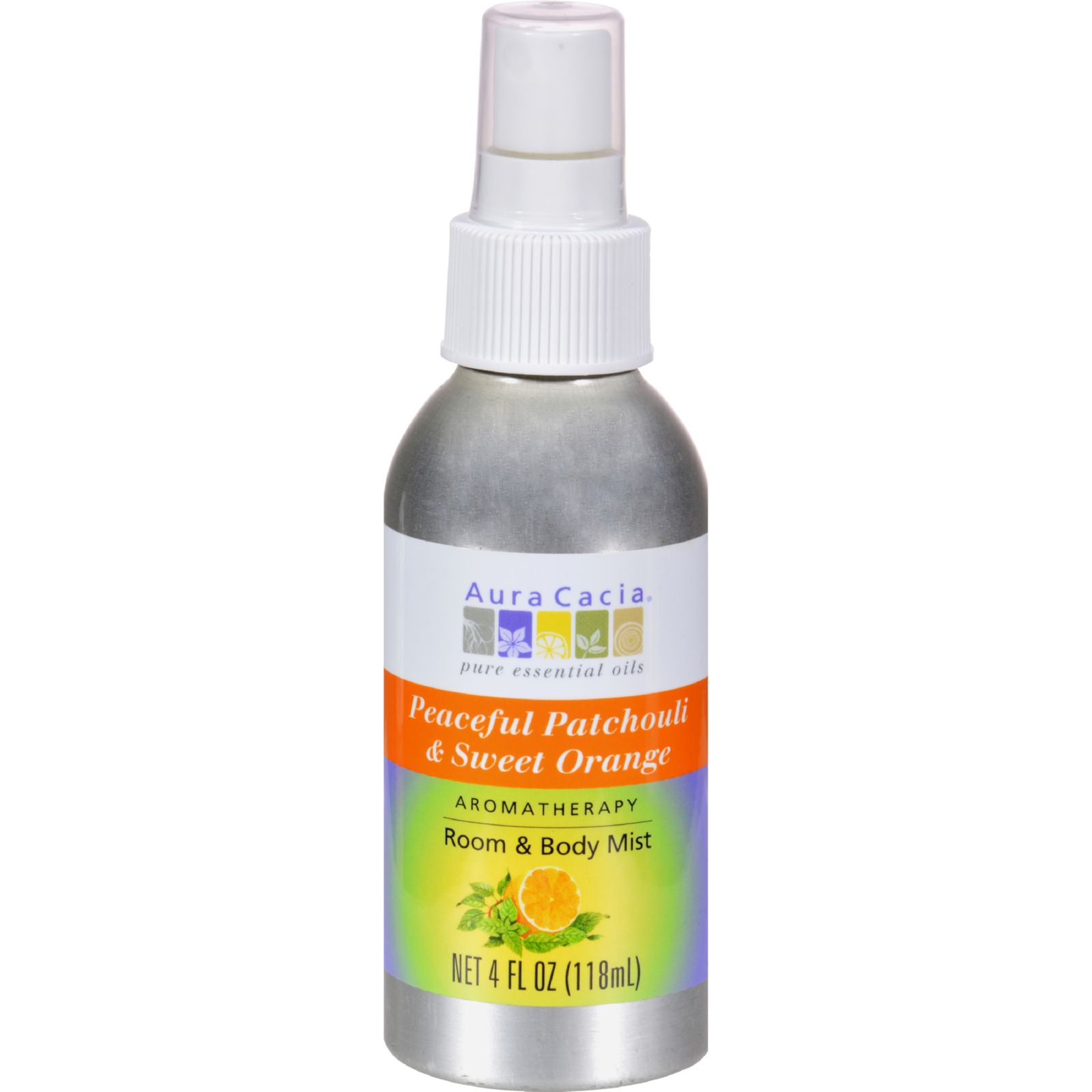 아우라카시아, 아로마테라피 미스트 (파출리/스위트오렌지), 4 fl oz (118 ml)