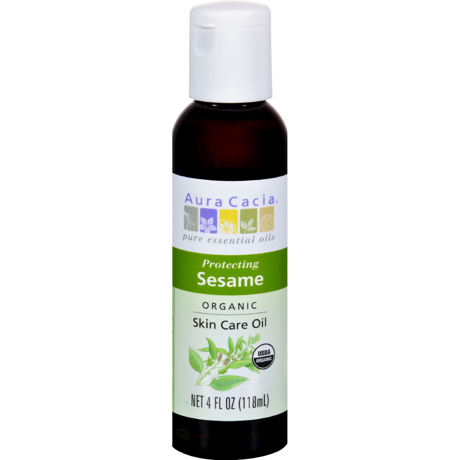아우라카시아, 유기농 스킨 케어 세서미 오일, 4 fl oz (118ml)