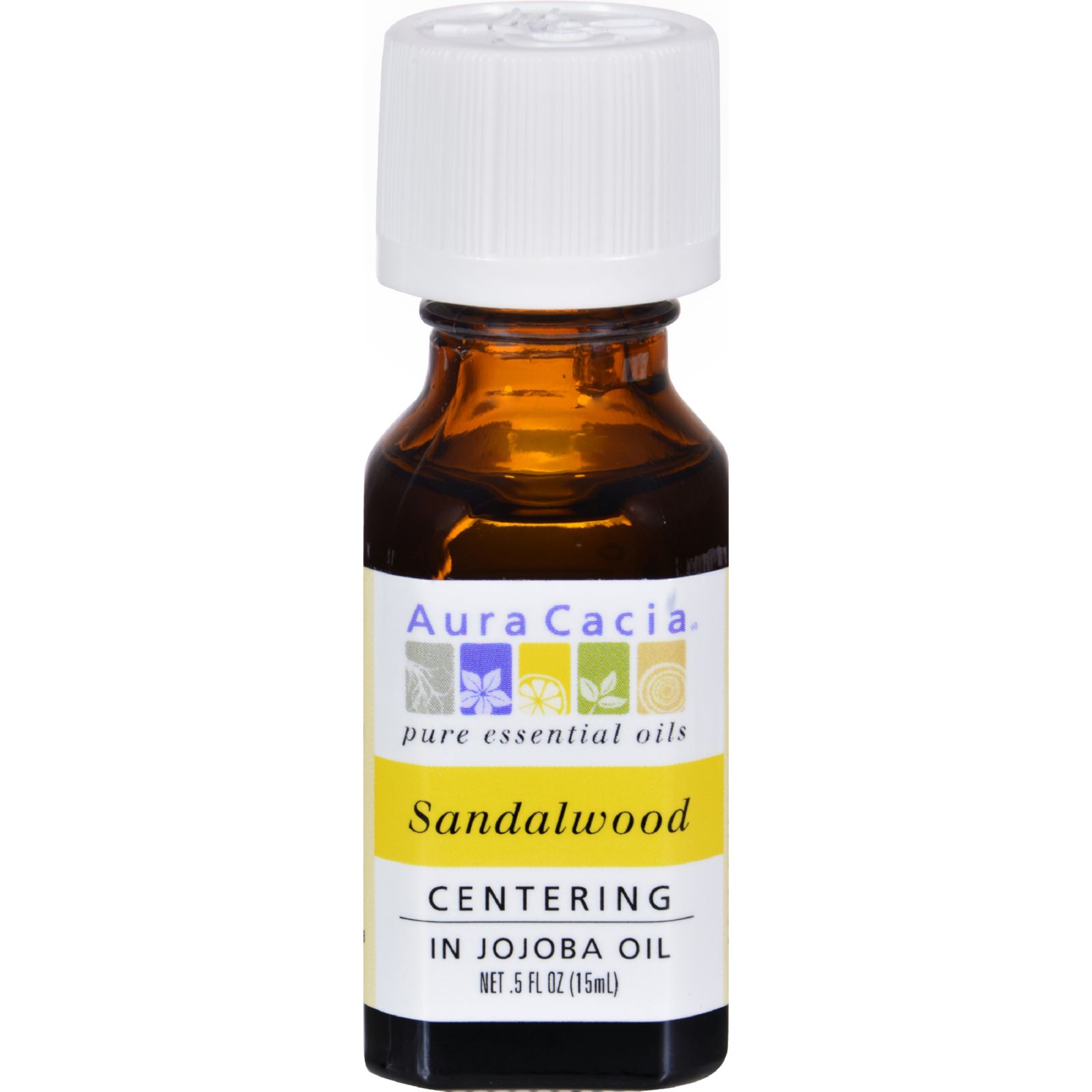 아우라카시아, 에센셜 오일 Sandalwood (in Jojoba Oil), 0.5 fl oz (15 ml)