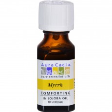 아우라카시아, 에센셜 오일 Comforting (Myrrh in Jojoba Oil), .5 fl oz (15 ml)