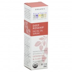 아우라카시아, 오가닉 딥 로즈힙 페이셜 오일 세럼, 1 fl oz (30 ml)