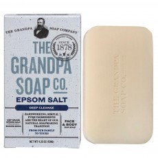 Grandpa\'s, [딥 클렌즈] 유기농 엡솜염 얼굴 & 바디 전용 비누, 4.25 oz (120 g)