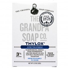 Grandpa\'s, Thylox, 100% 천연 식물성 아크네 전용 비누, 3.25 oz (92 g)