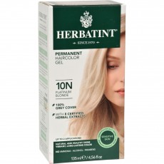 허바틴트, 퍼머넌트 허벌 헤어컬러 염색약 (10N Platinum Blonde), 4.56 fl oz (135 ml)
