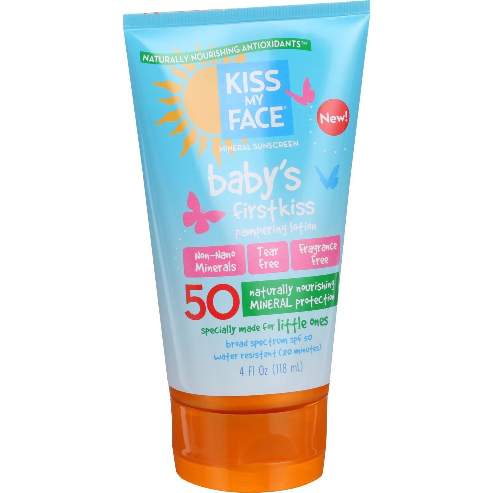 키스 마이 페이스, Baby's First Kiss SPF50 로션, 4 fl oz (118 ml)