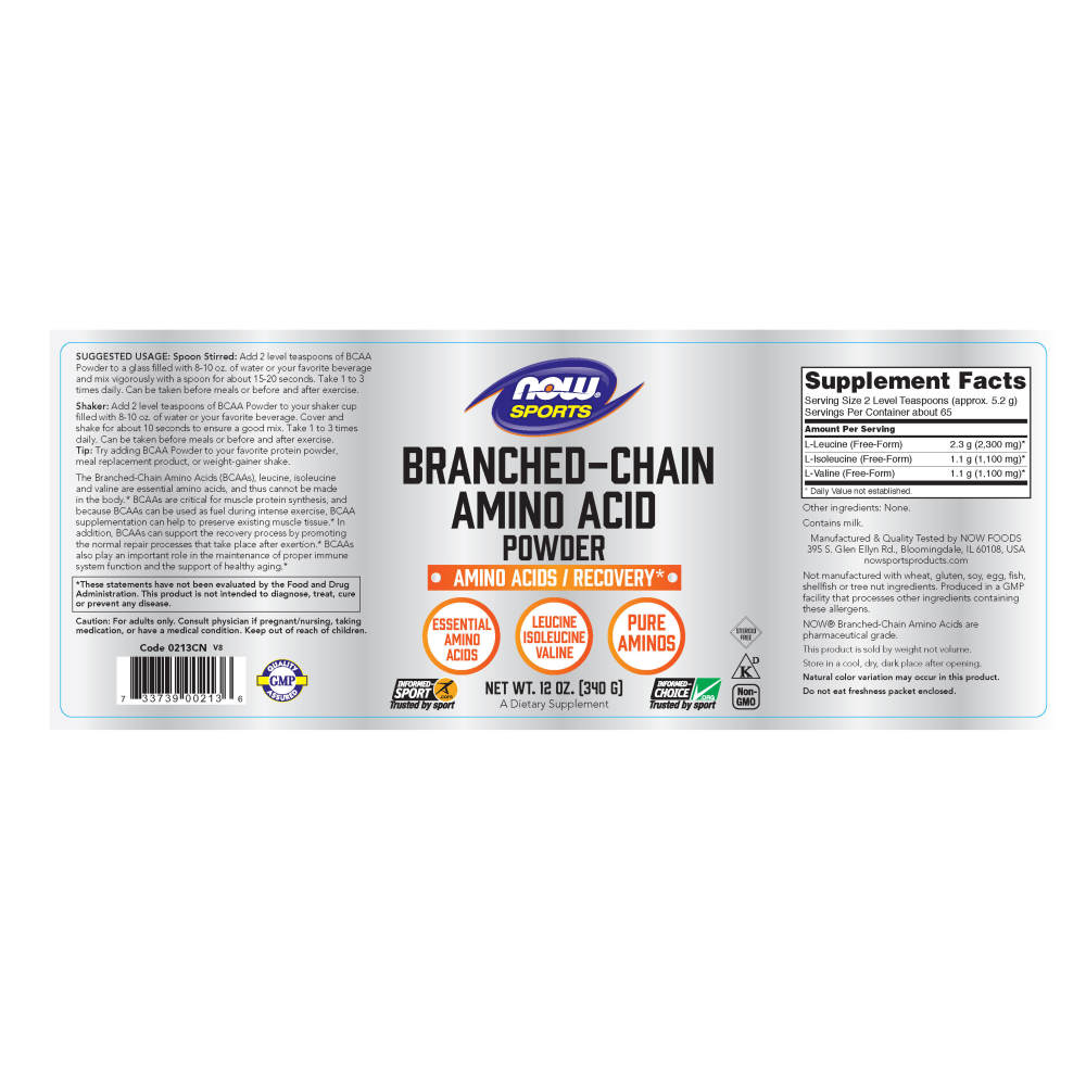  나우 Now, Branched Chain 아미노 Acid 파우더, 12 oz (340 g)