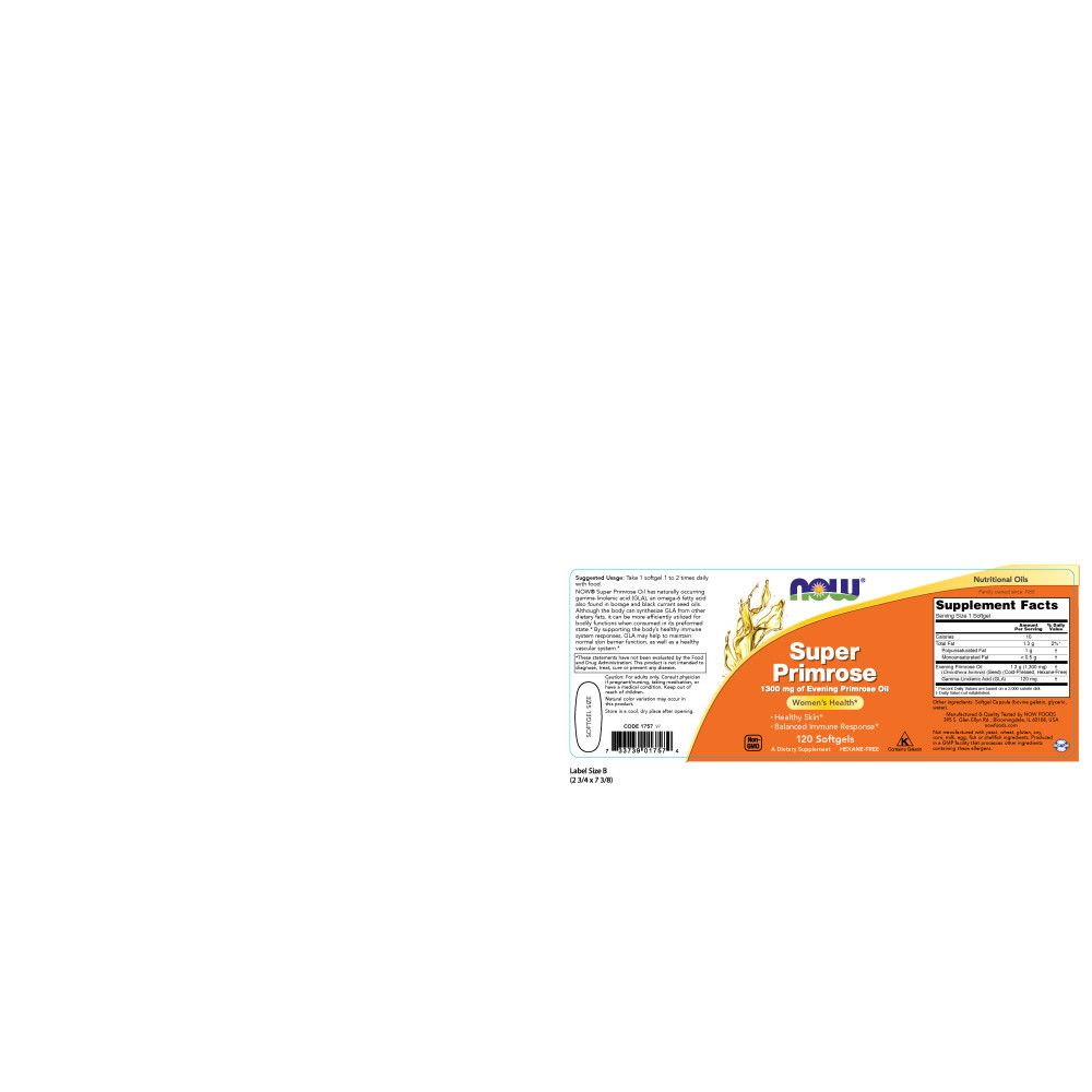  나우 Now, Super Primrose 1300 mg, 120 소프트젤