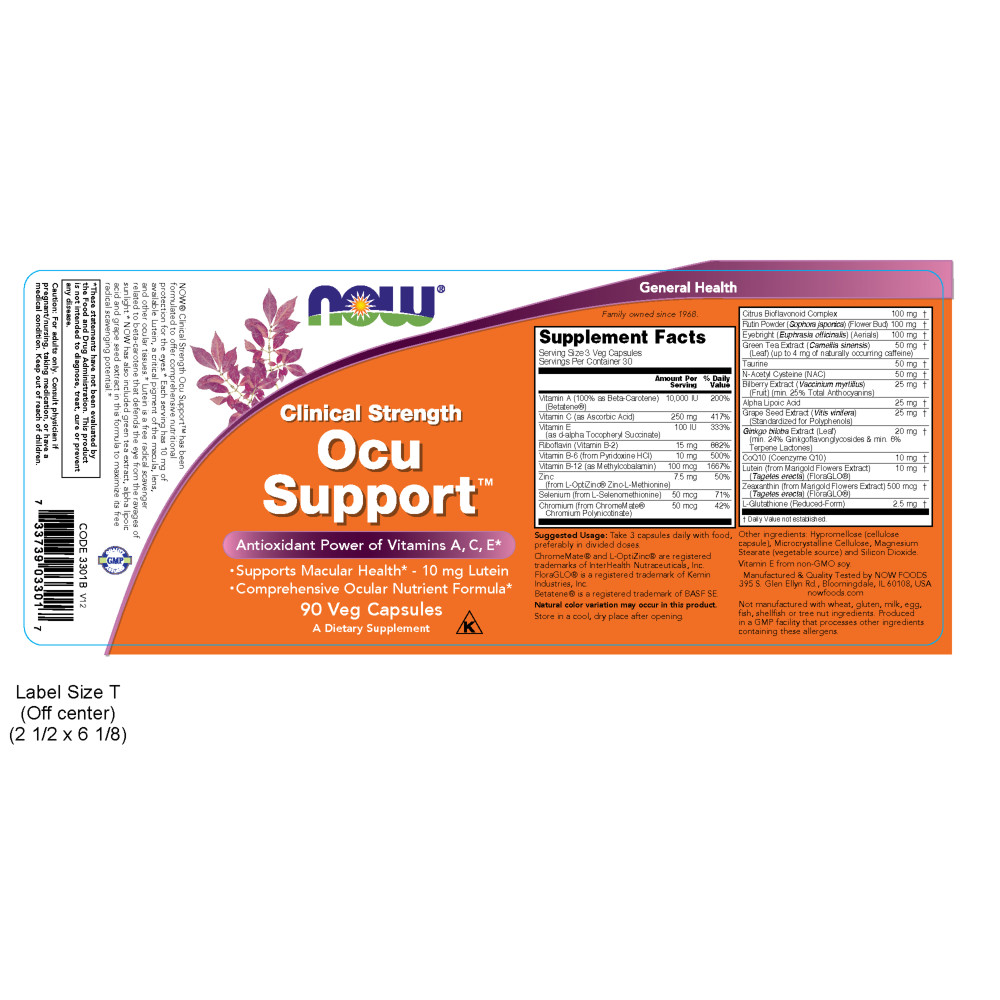  나우 Now, Ocu Support, Clinical Strength, 90 캡슐