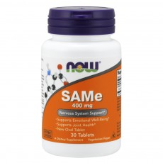  나우 Now, SAMe 400 mg, 30 타블렛