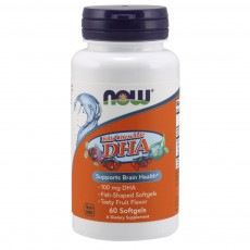  나우 Now, Kid's 츄어블 DHA, 100 mg, Fruit Flavor, 60 소프트젤