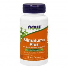  나우 Now, Slimaluma 플러스 with Green Tea & Yerba Mate, 60 식물성 캡슐