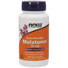 나우 Now, 멜라토닌, 엑스트라 스트렝스, 10 mg, 100 식물성 캡슐