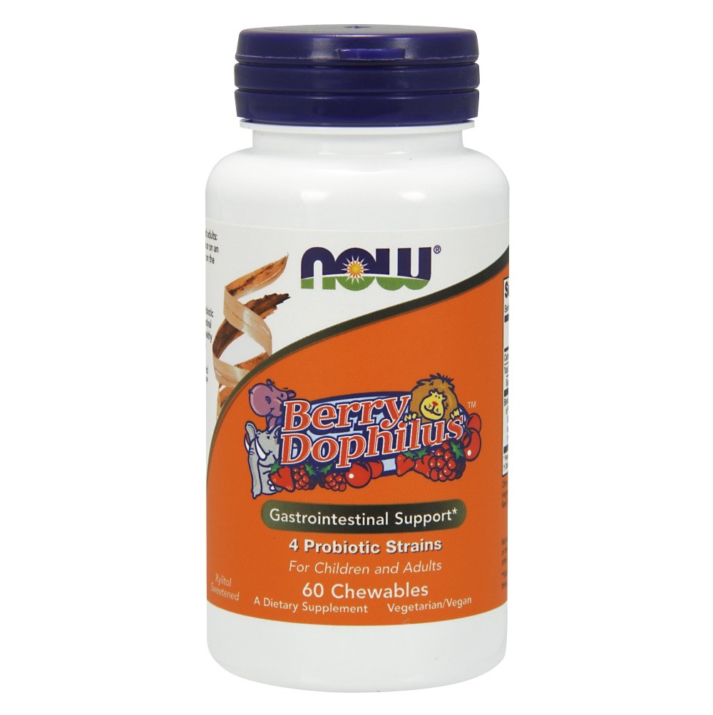 나우 Now, 씹어먹는 유산균 베리돌피러스 네츄럴 베리 맛, 60 Chewables