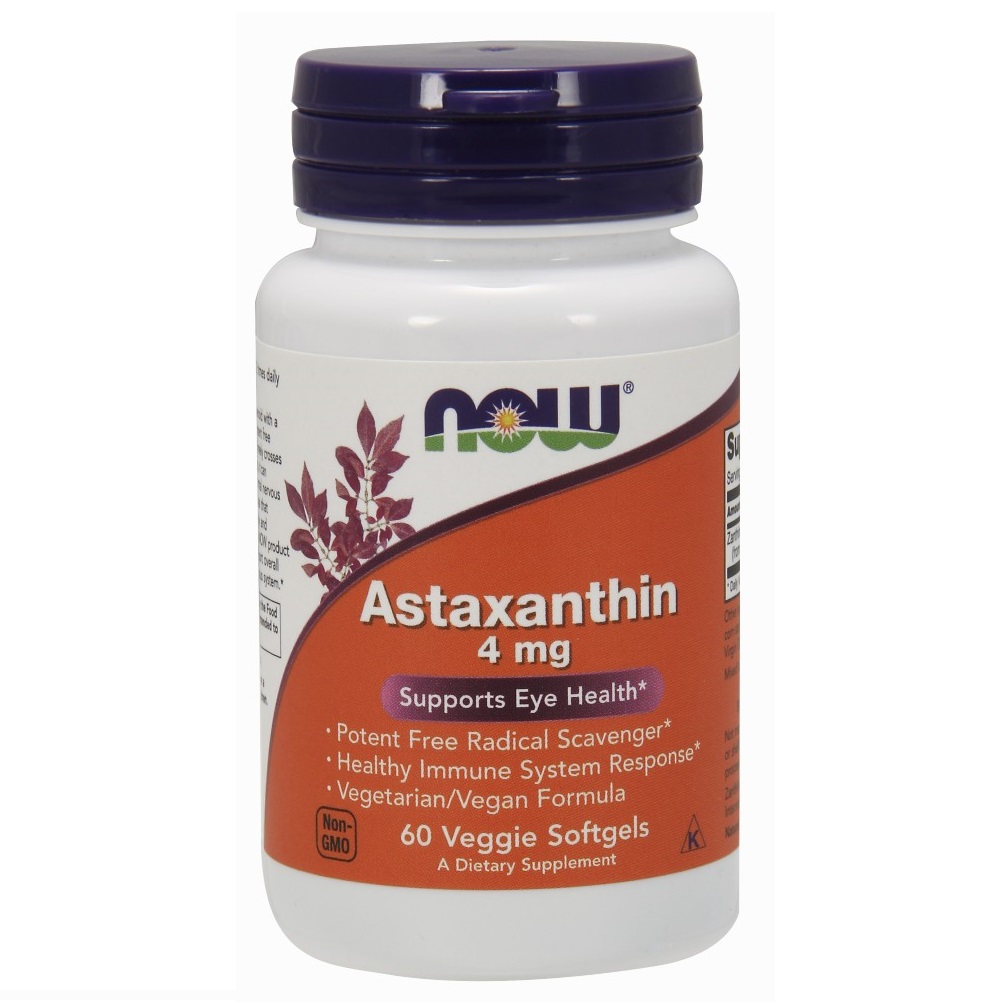 나우 Now, 아스타잔틴, 4 mg, 60 Veggie Softgels