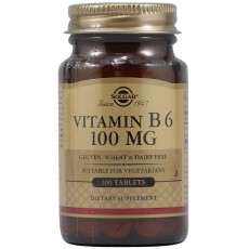 솔가, 비타민 B6, 100 mg, 100 Tablets
