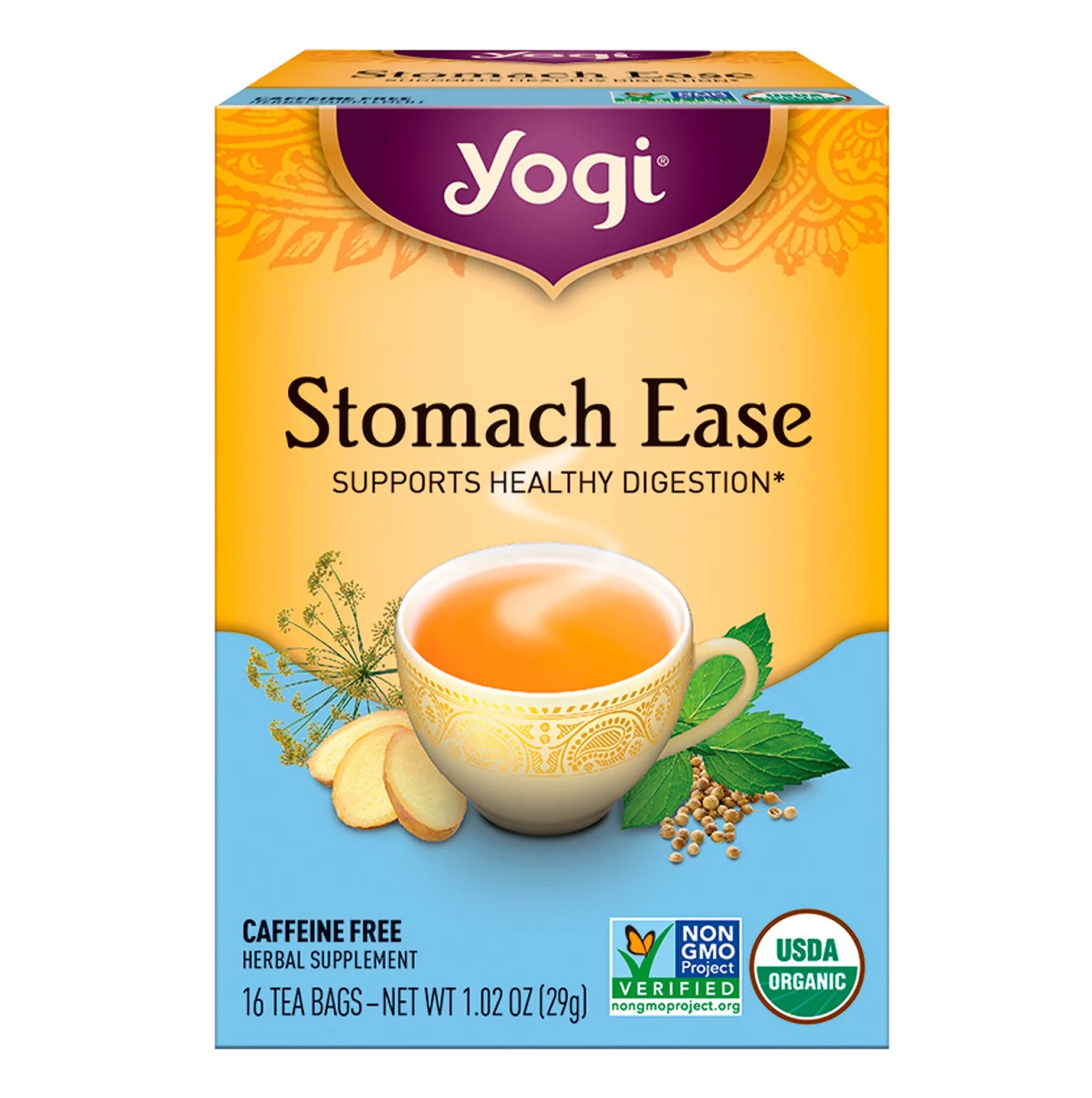 요기 티, Stomach Ease Organic, 16 티백