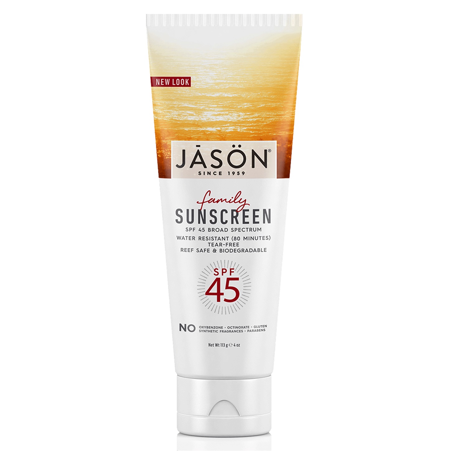 제이슨, 패밀리 선블럭 SPF 45, 4 oz (113 g)