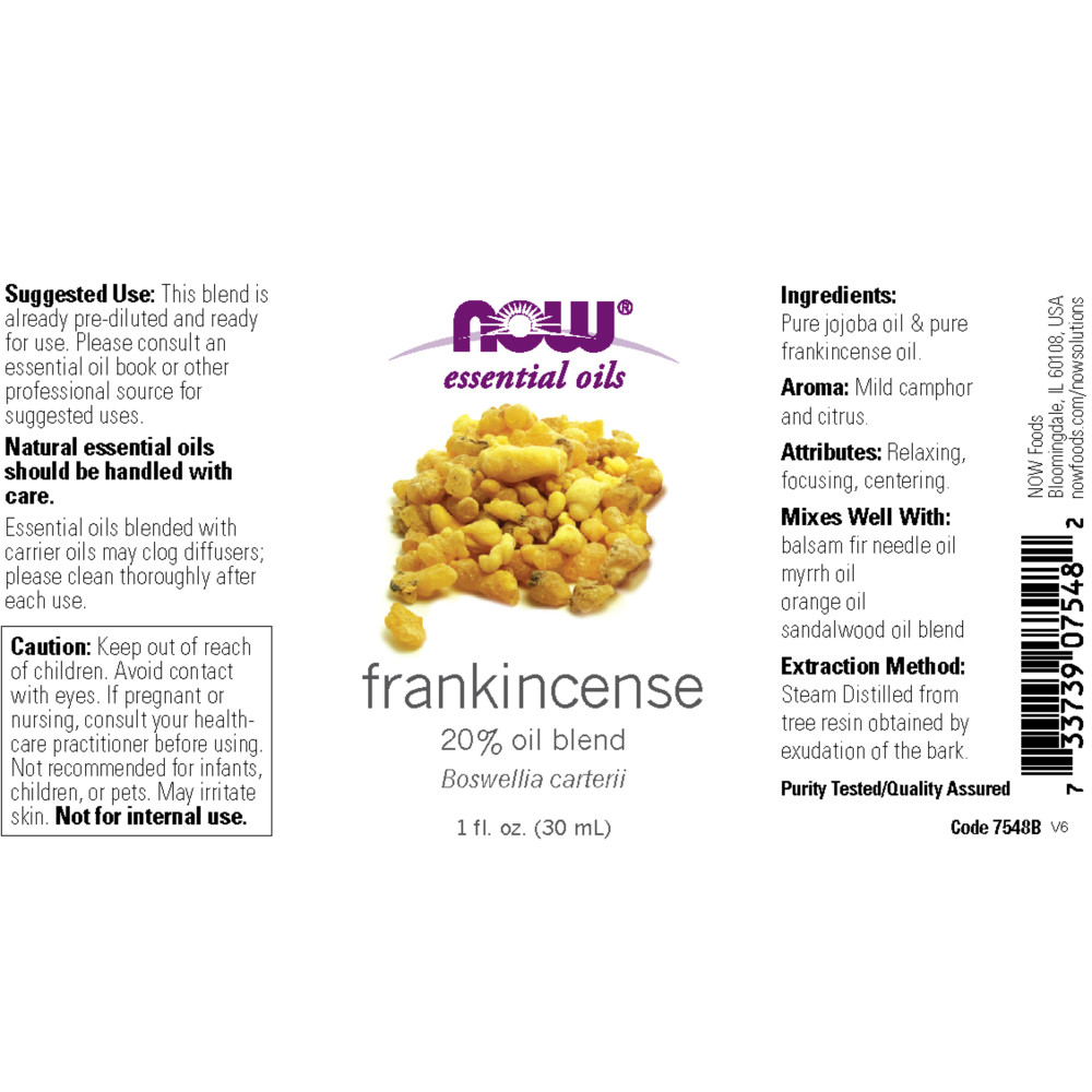 나우 Now, 100% 퓨어, 유향 에센셜 오일 블렌드, 1 fl oz (30 ml)