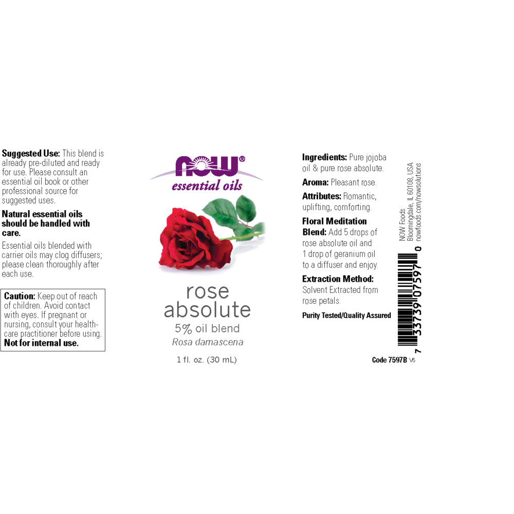 나우 Now, 로즈 앱솔루트, 에센셜 오일 블렌드, 1 fl oz (30 ml)