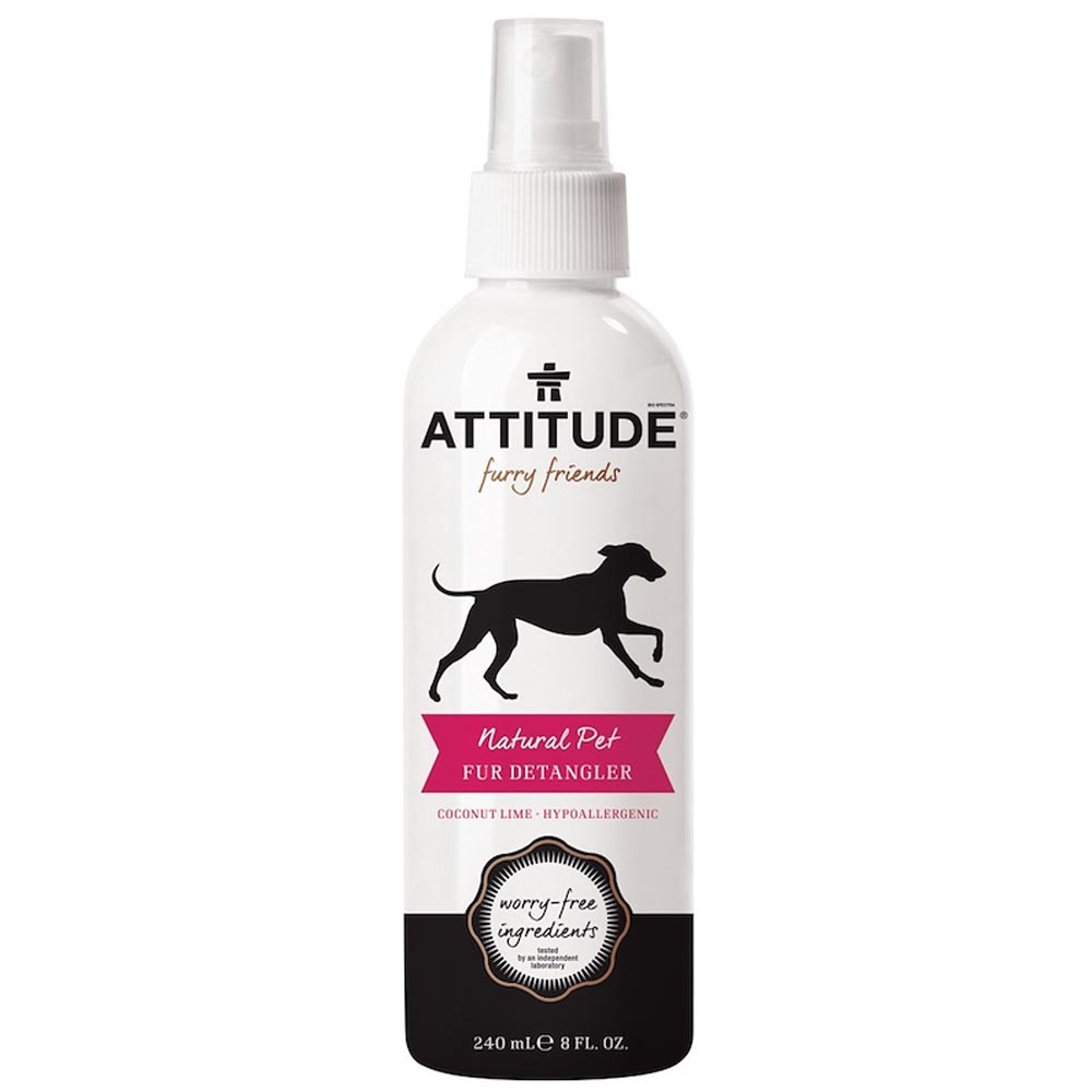 Attitude, 천연 펫 털 엉킴방지 스프레이, 코코넛 라임, 8 fl oz (240 ml)