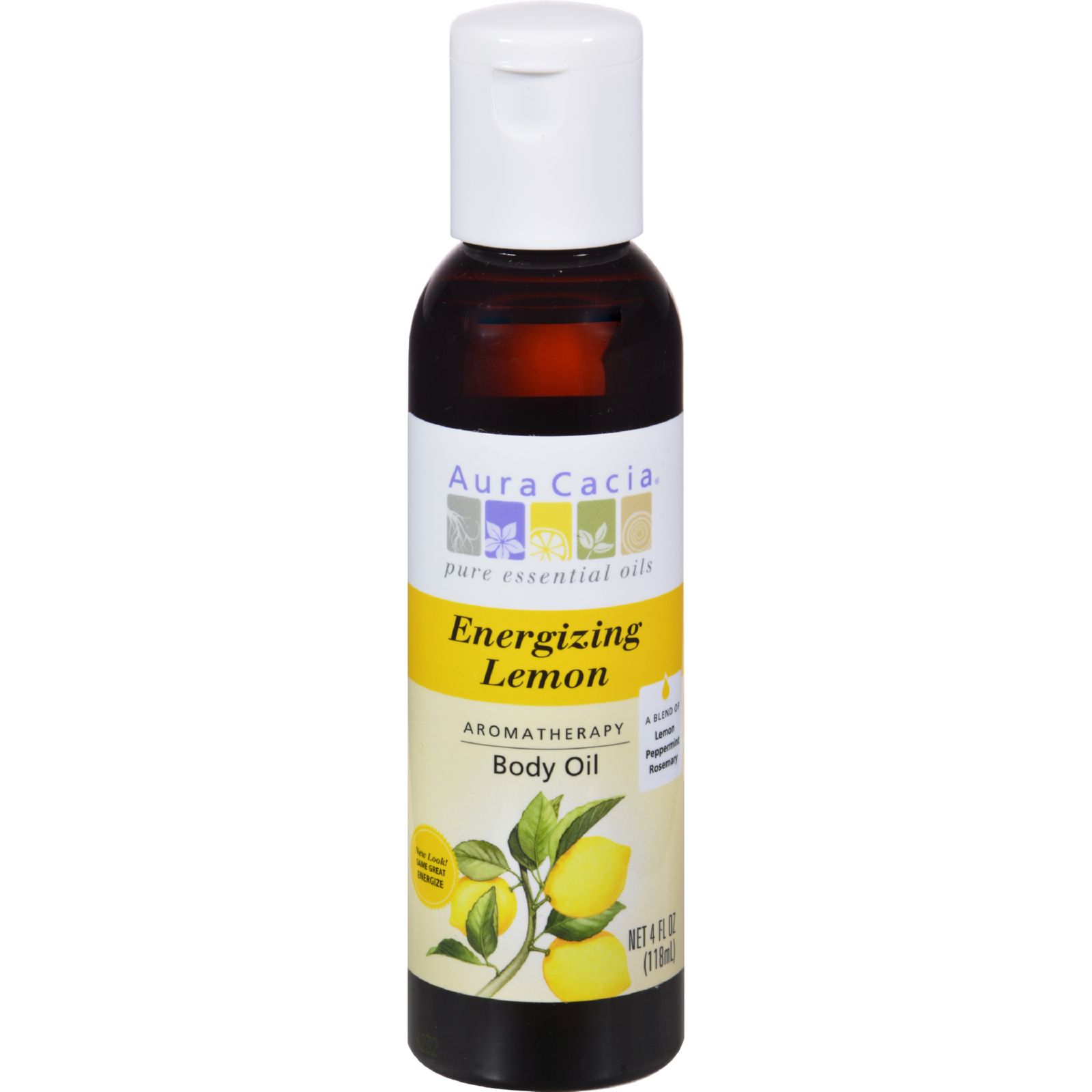 아우라카시아, 아로마테라피 바디 오일 에너자이즈, 4 fl oz (118 ml)