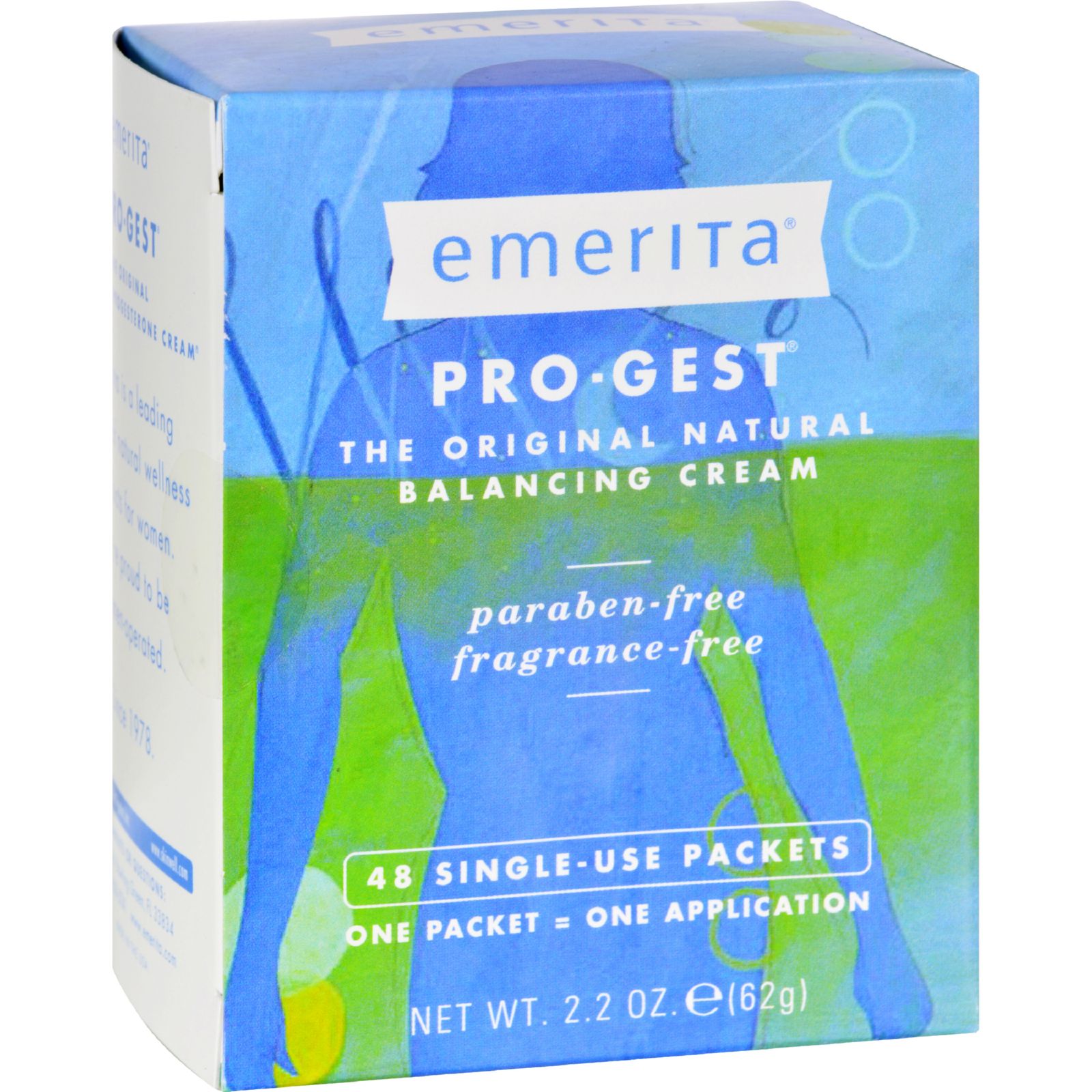 Emerita 천연 프로게스테론 크림 [낱개포장 48개입], 2.2 oz (62 g)