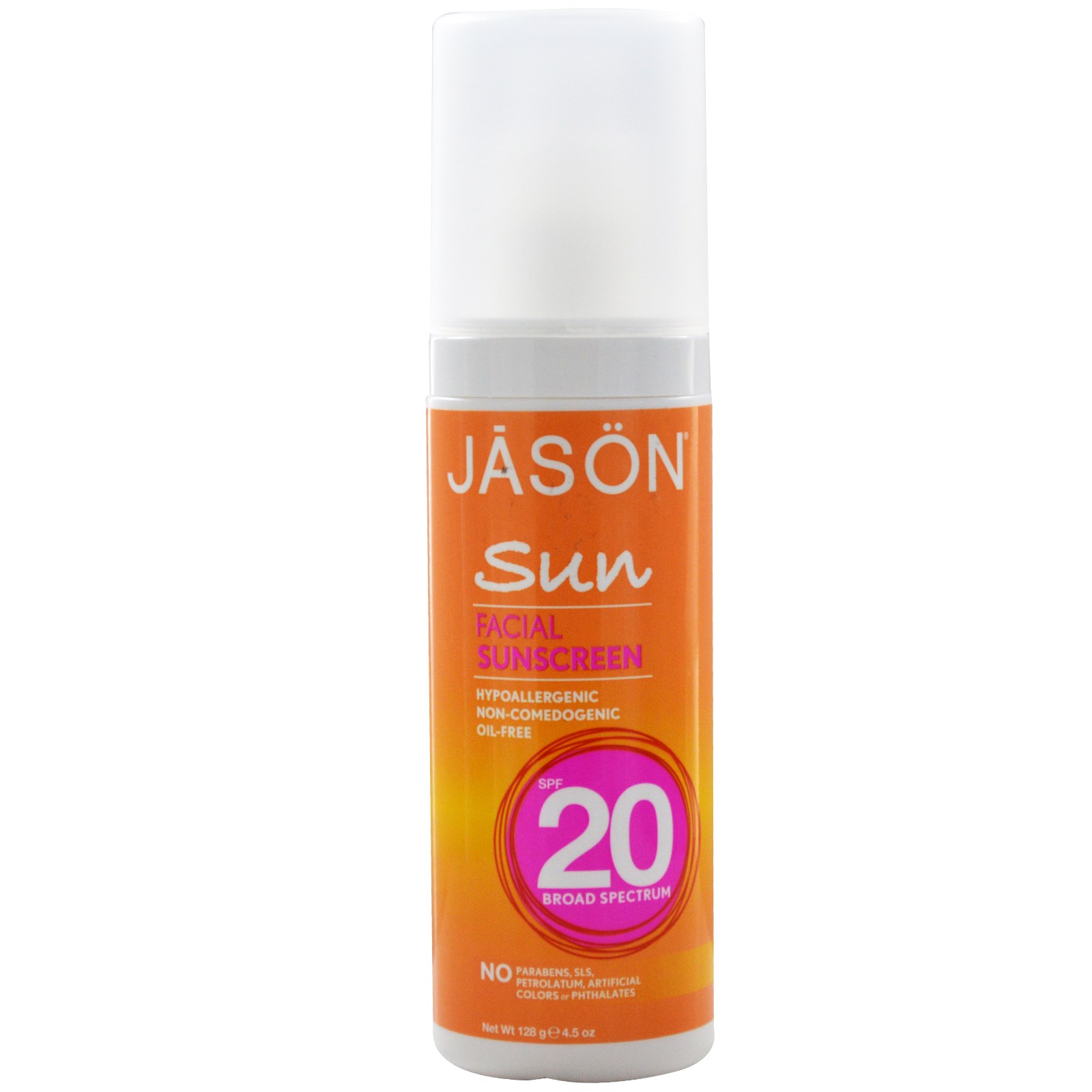 제이슨, 페이셜 오일프리 선스크린 SPF 20, 4.5 oz (128 g)