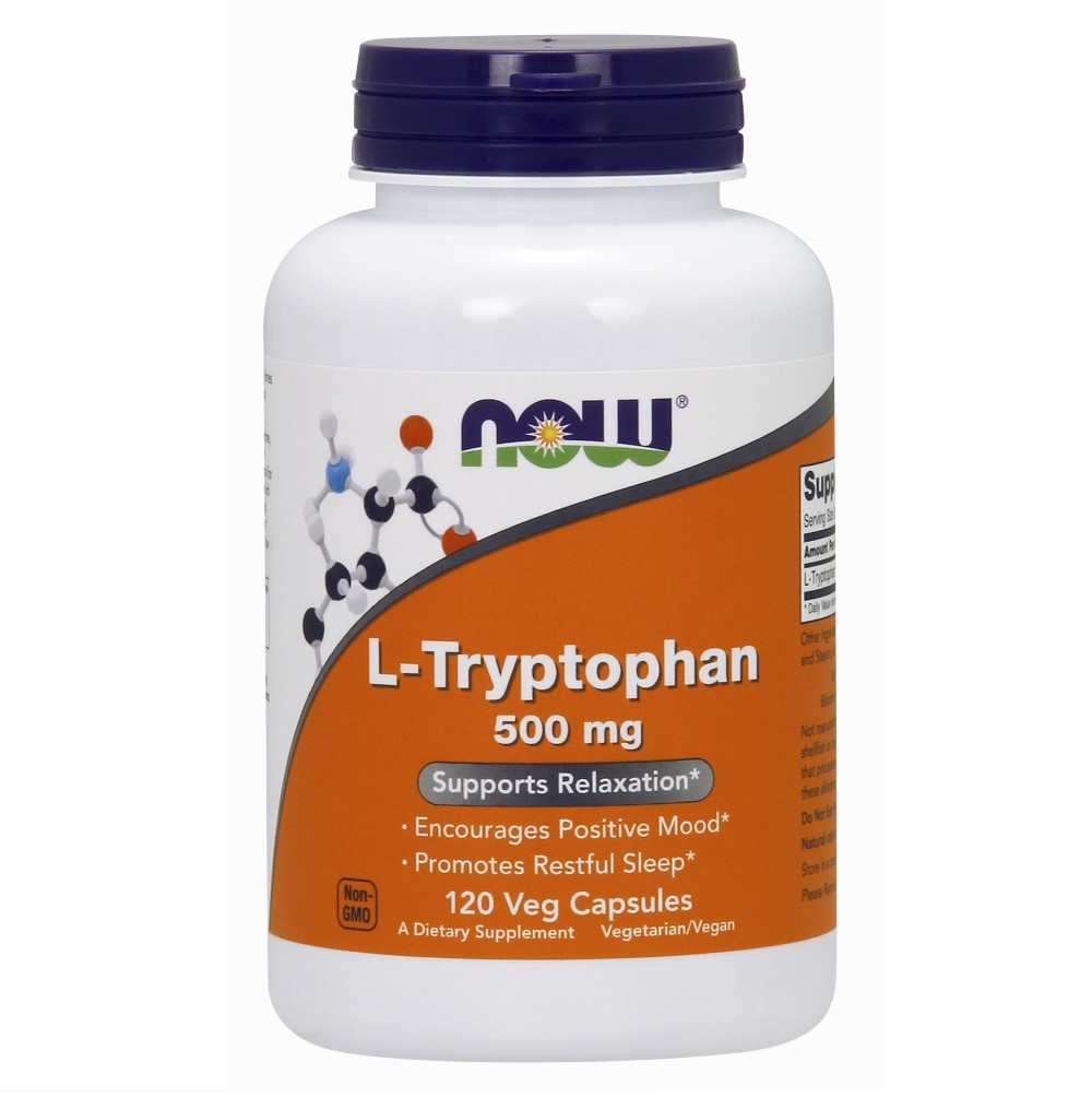 나우 Now, L-트립토판, 500 mg, 120 Vcaps