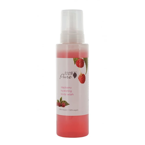 100% Pure, 라즈베리 하이드레이팅 바디워시, 17 oz (502 ml)
