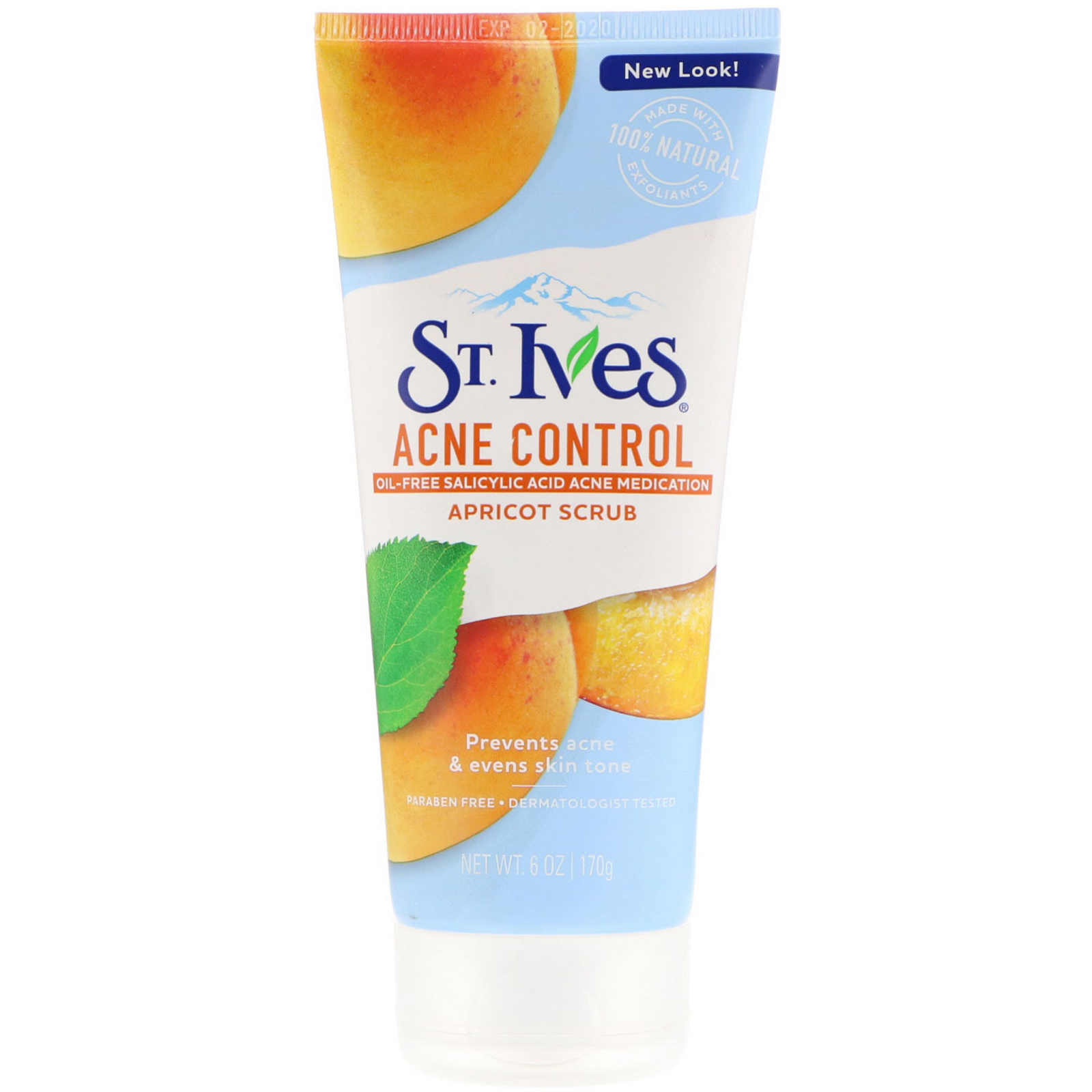 St.Ives, 아크네 컨트롤 살구 스크럽 [대용량], 170 g (6 oz)